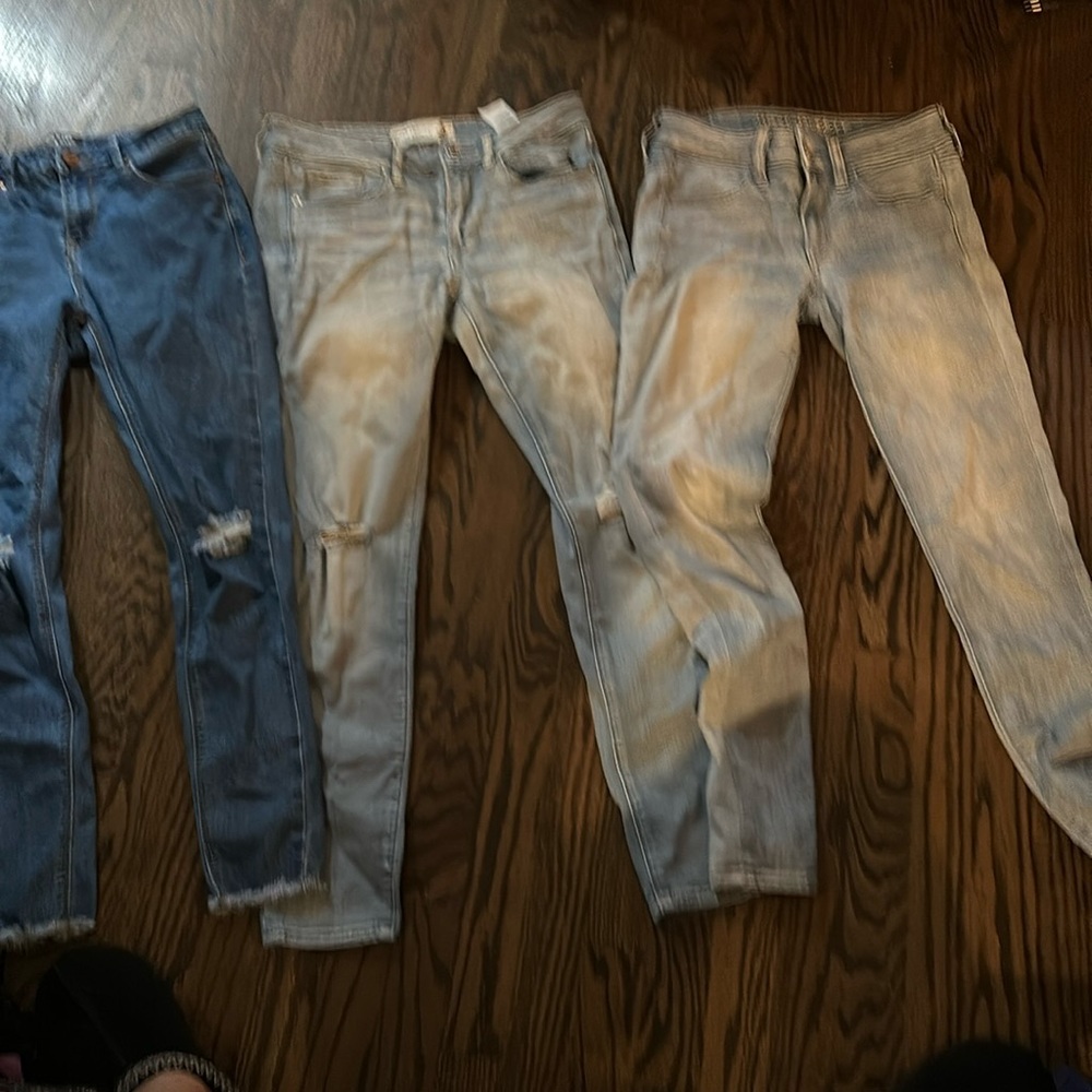 Jeans, some stretch, food condition.
